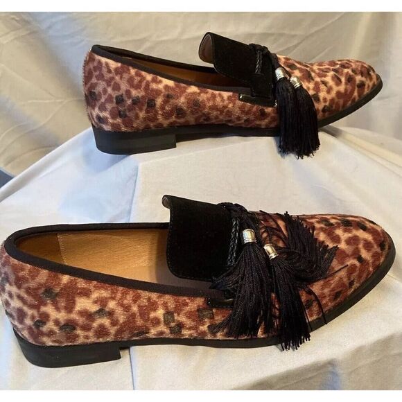 Jitai Shoes Loafer Animal Print Tassel Men’s Size 12 Excellent Condition - Picture 1 of 8